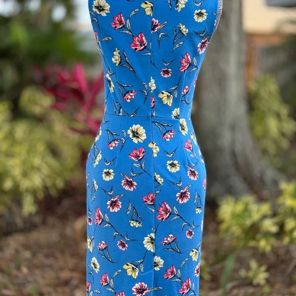 Lands' End Blue Halter Midi Dress for Casual Resort Wear - Picture 6 of 13